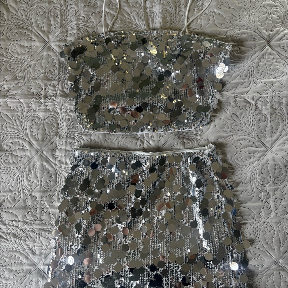 Silver Sequin Women's Skirt